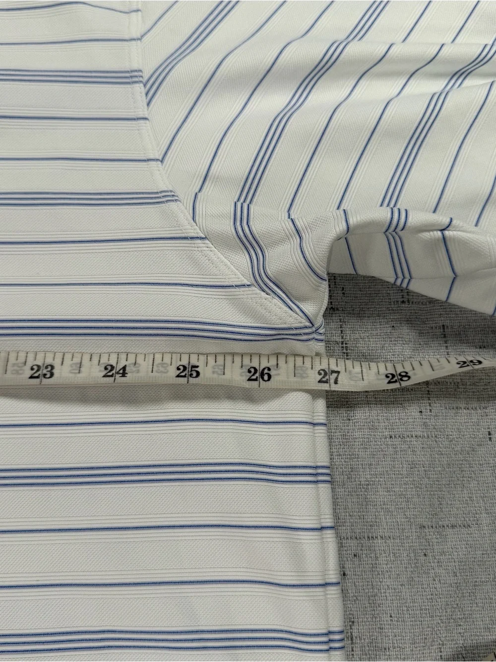 Vintage Nike Golf Men’s White/Blue Striped Fit Dry Knit Polo Shirt - 2XL